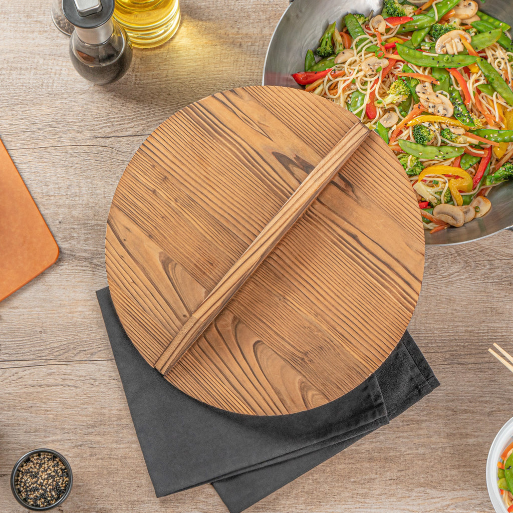 Motomori 12" Handmade Lightweight Wood Wok Lid - 1 count box