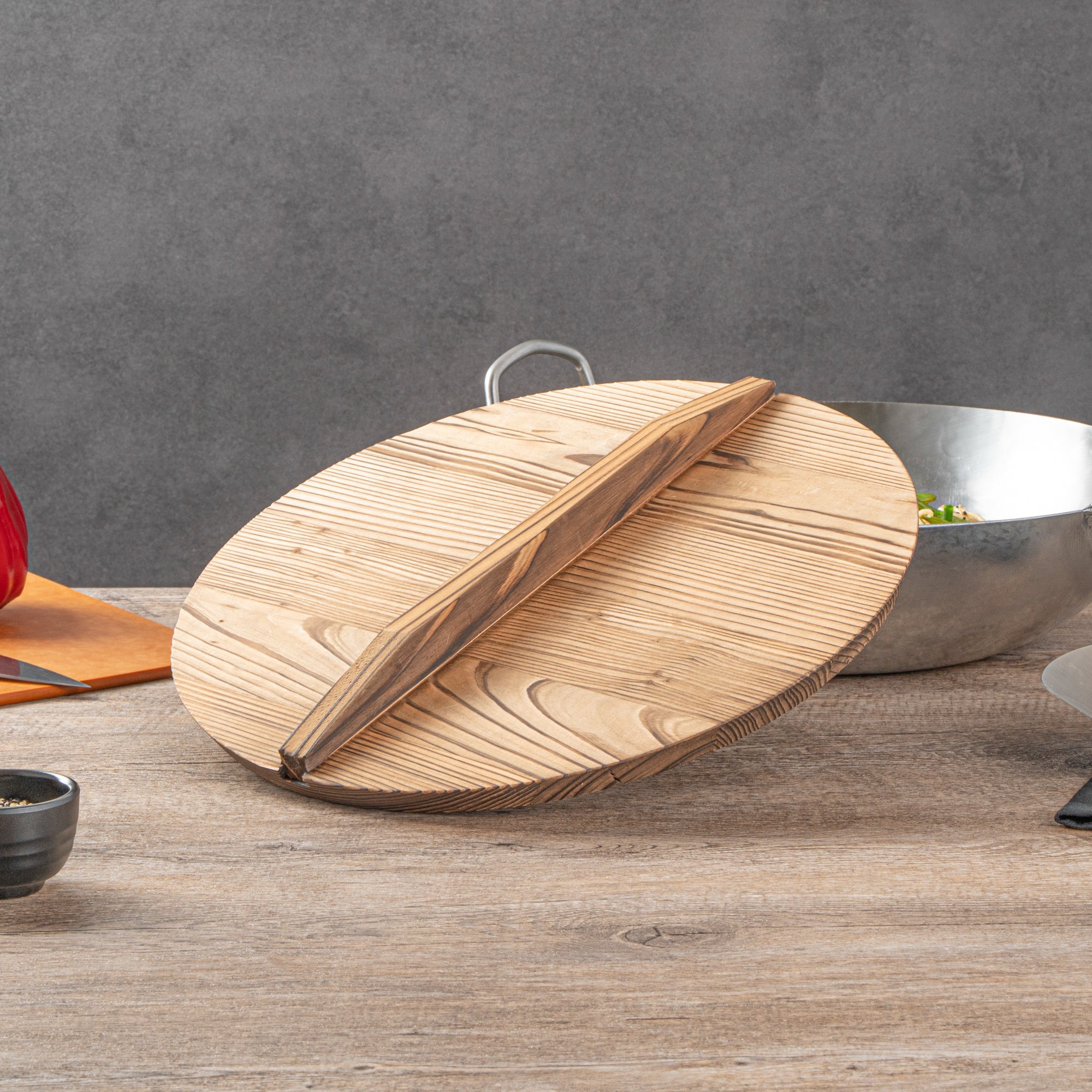 Motomori 12" Handmade Lightweight Wood Wok Lid - 1 count box