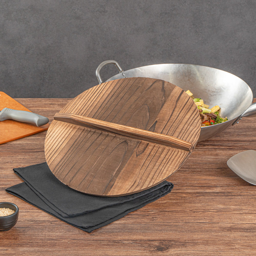 Motomori 14" Handmade Lightweight Wood Wok Lid - 1 count box