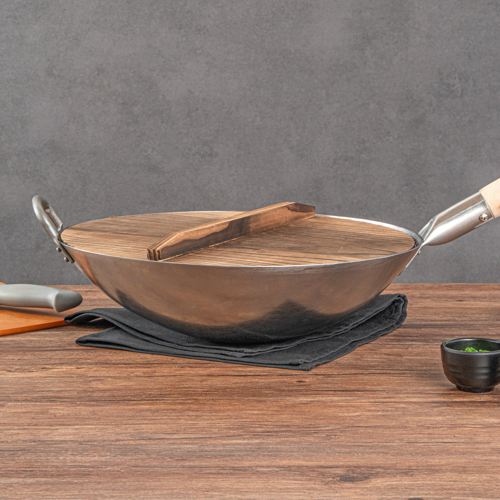 Motomori 14" Handmade Lightweight Wood Wok Lid - 1 count box