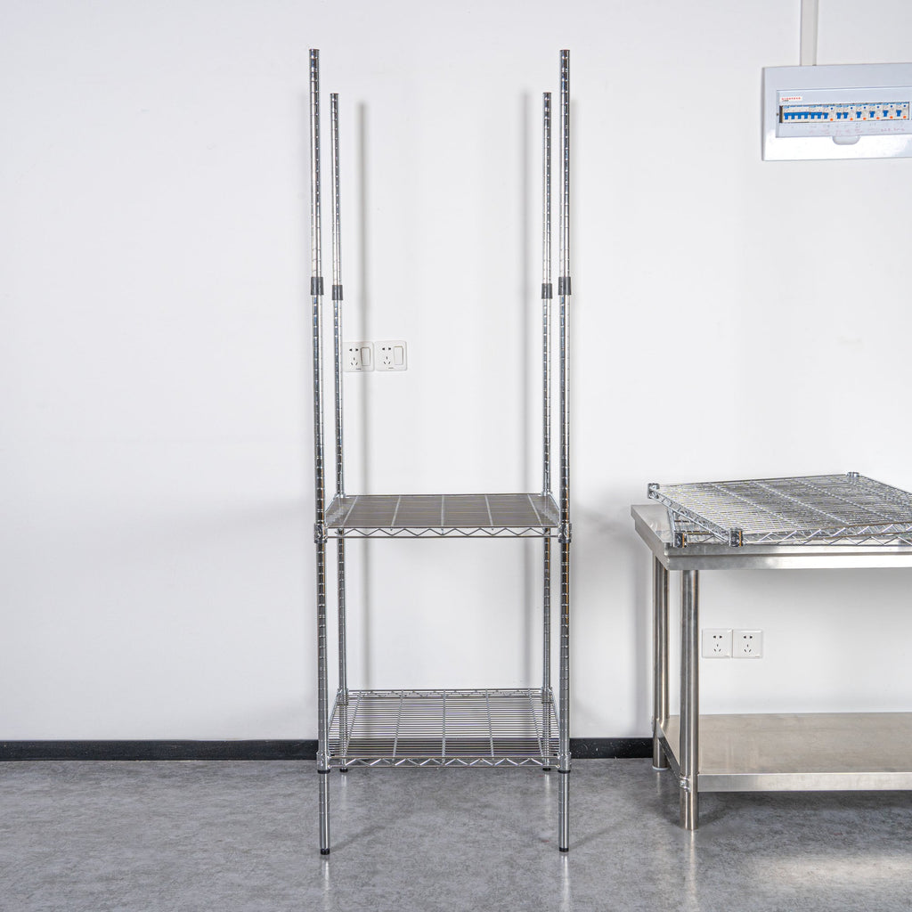 Chef 101 74" NSF Chrome Stationary Shelving Post - with Leveling Foot - 4 count box