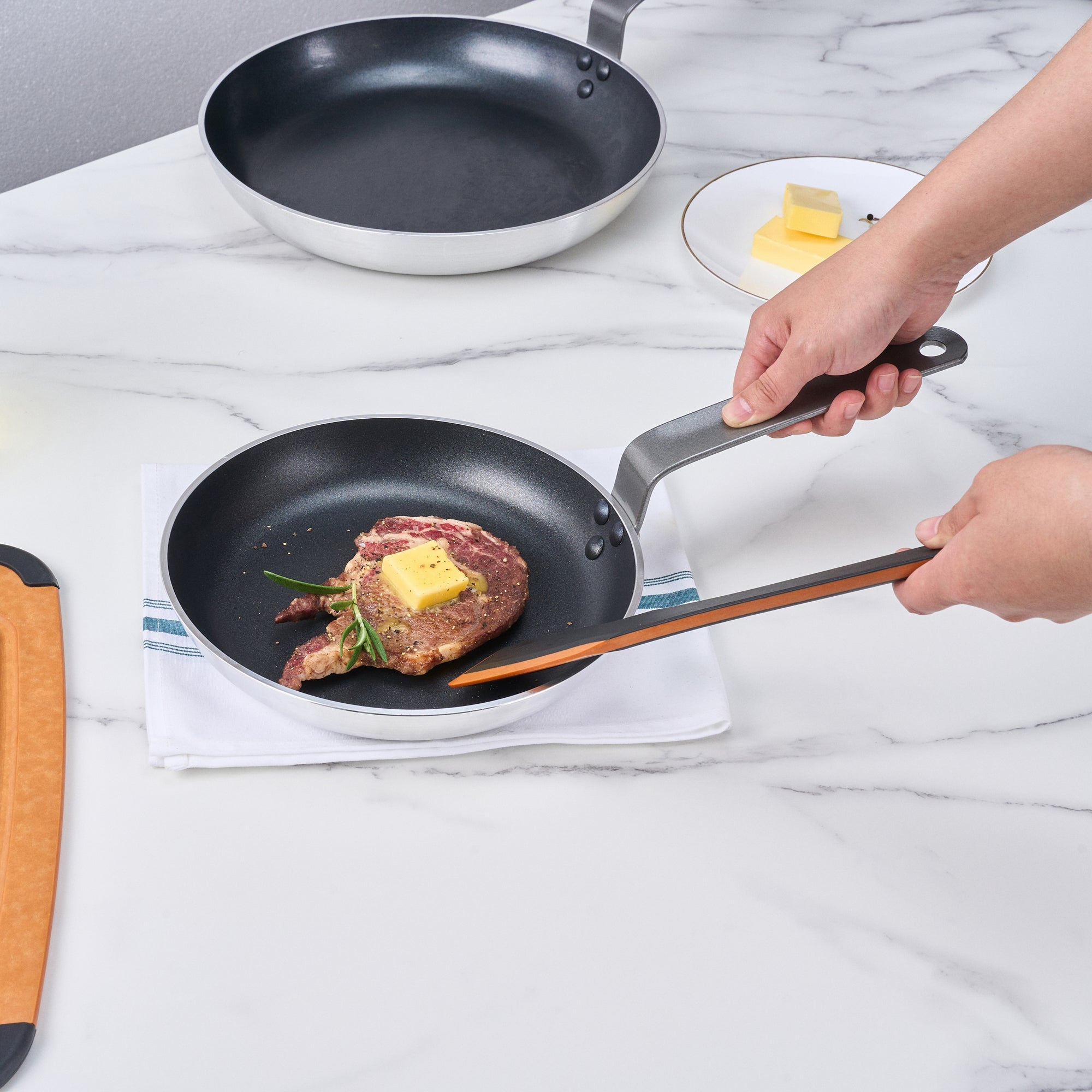 Met Lux Aluminum 9" Fry Pan - Non-Stick, Induction Ready, Heavy Duty - 1 count box