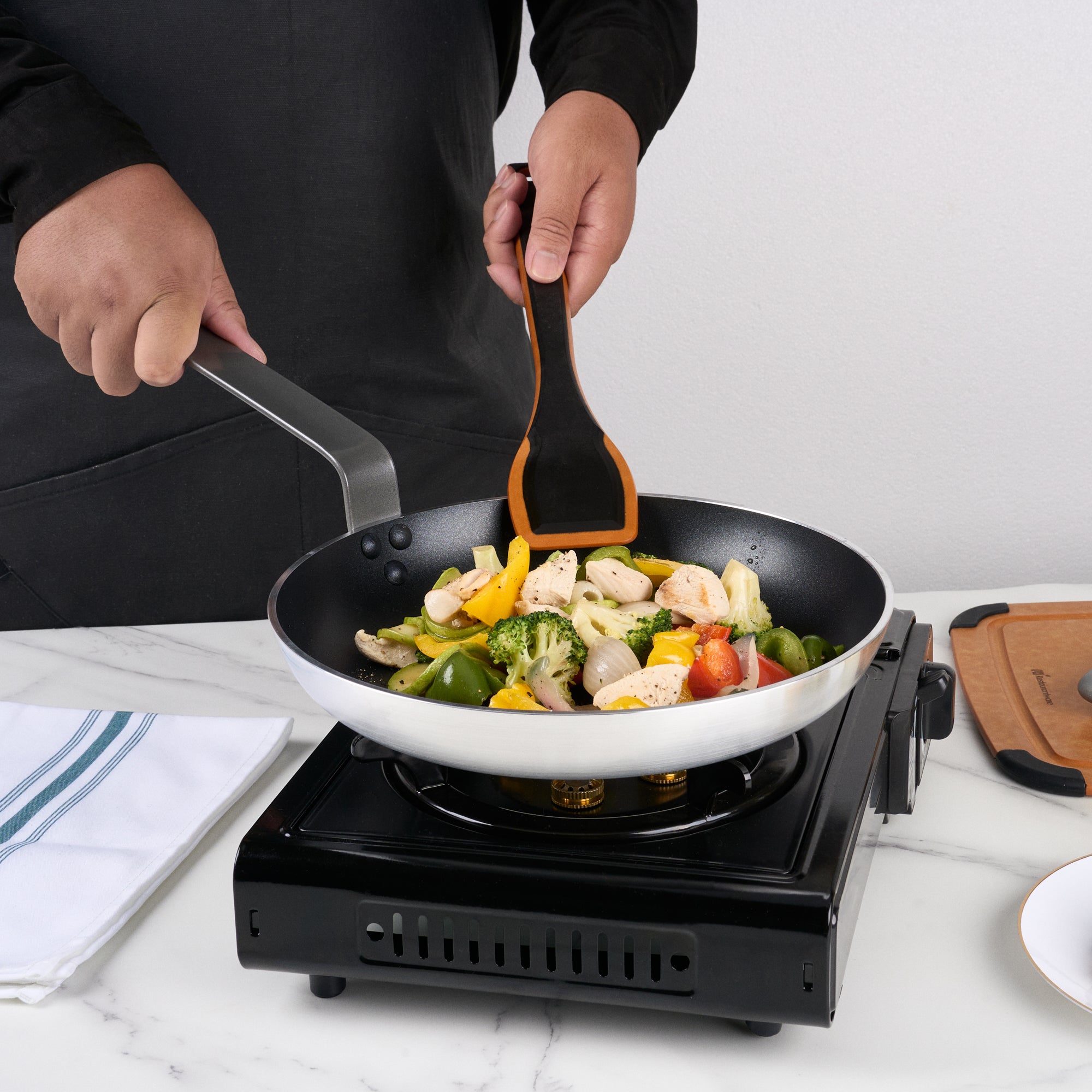 Met Lux Aluminum 11" Fry Pan - Non-Stick, Induction Ready, Heavy Duty - 6 count box