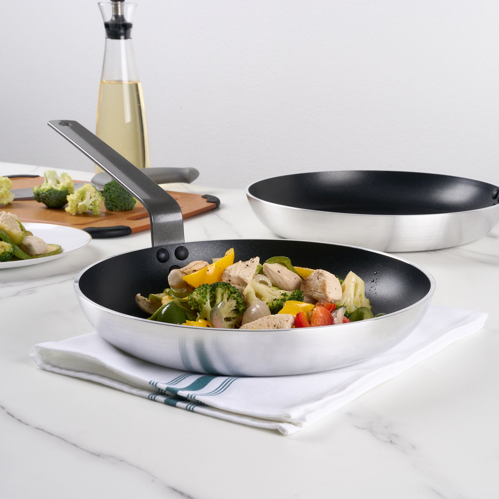 Met Lux Aluminum 11" Fry Pan - Non-Stick, Induction Ready, Heavy Duty - 6 count box