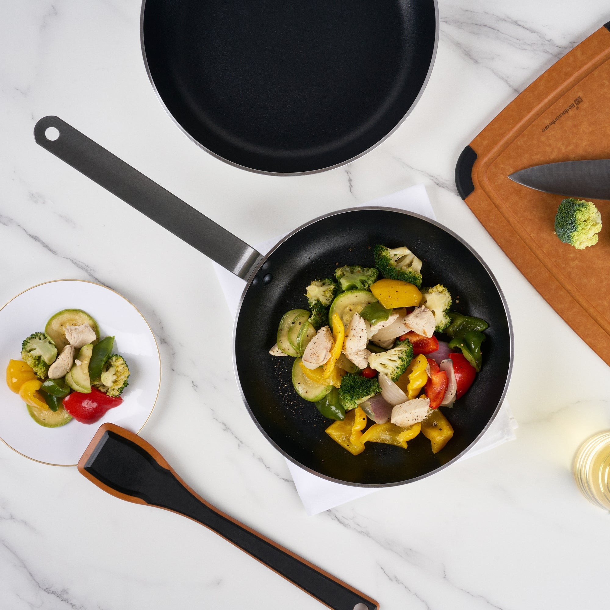 Met Lux Aluminum 11" Fry Pan - Non-Stick, Induction Ready, Heavy Duty - 6 count box