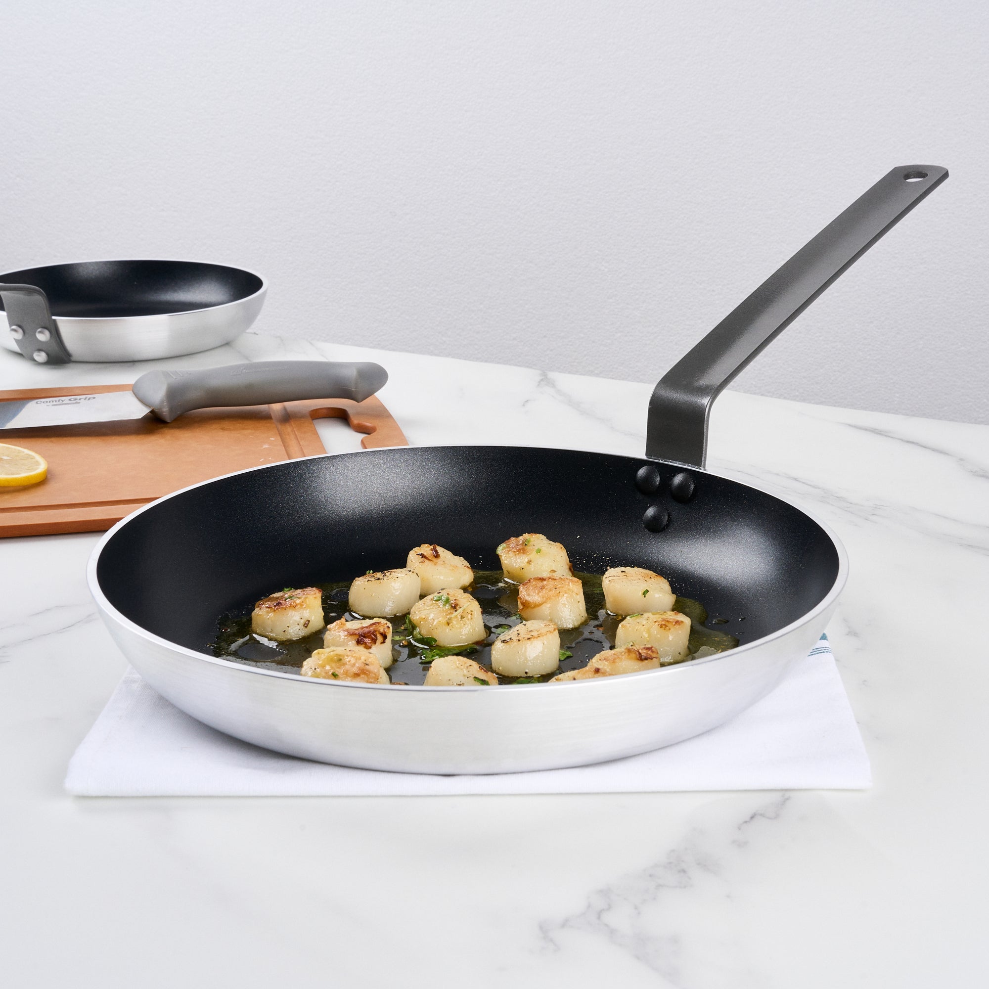 Met Lux Aluminum 12" Fry Pan - Non-Stick, Induction Ready, Heavy Duty - 6 count box