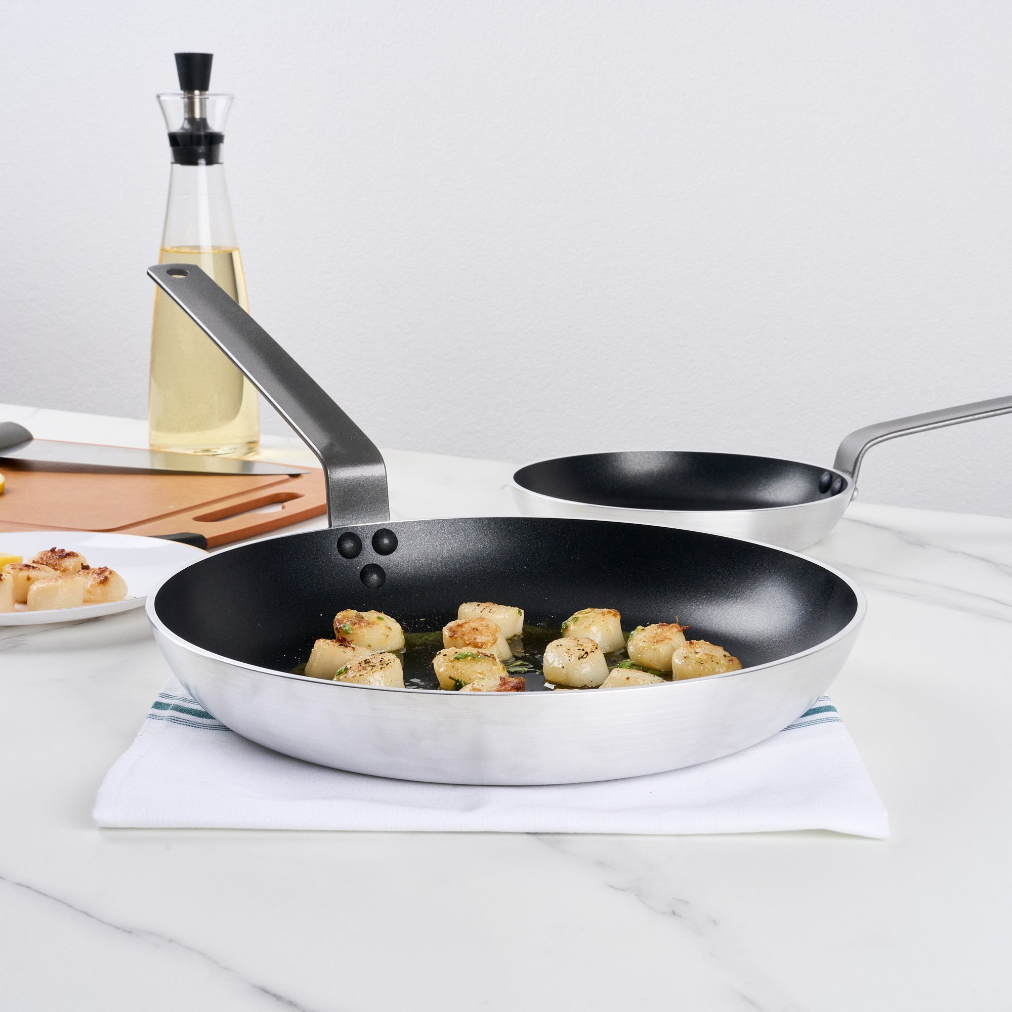 Met Lux Aluminum 12" Fry Pan - Non-Stick, Induction Ready, Heavy Duty - 6 count box