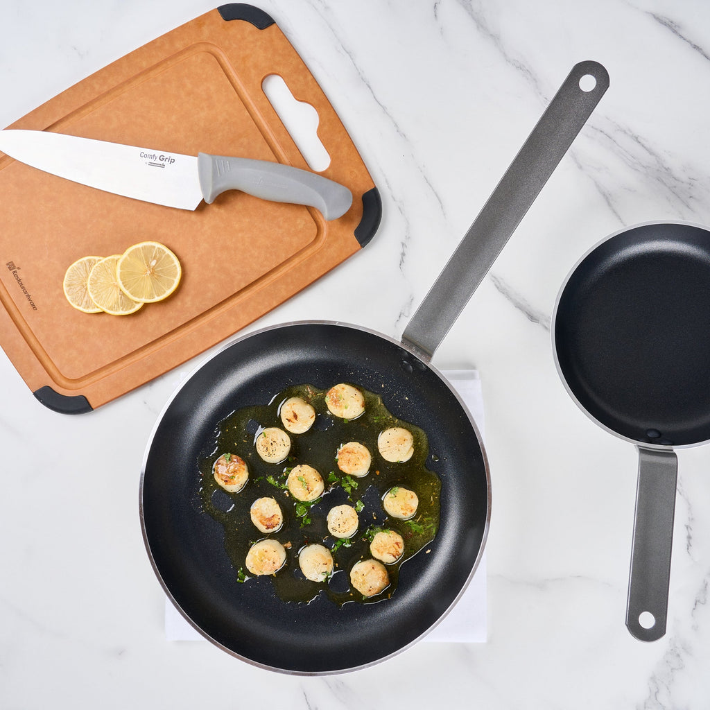 Met Lux Aluminum 12" Fry Pan - Non-Stick, Induction Ready, Heavy Duty - 6 count box