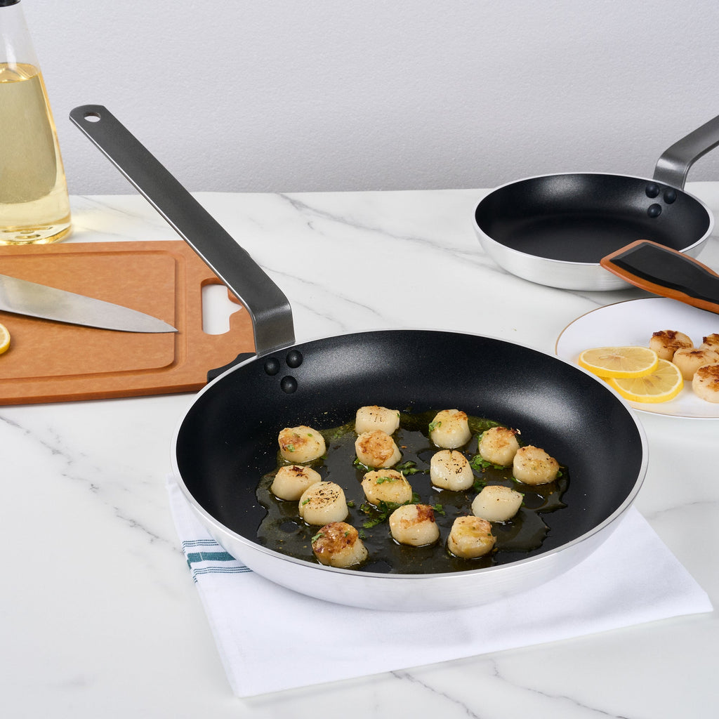 Met Lux Aluminum 12" Fry Pan - Non-Stick, Induction Ready, Heavy Duty - 6 count box