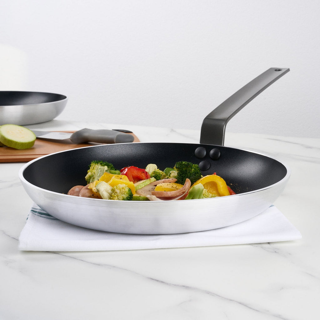 Met Lux Aluminum 13" Fry Pan - Non-Stick, Induction Ready, Heavy Duty - 1 count box