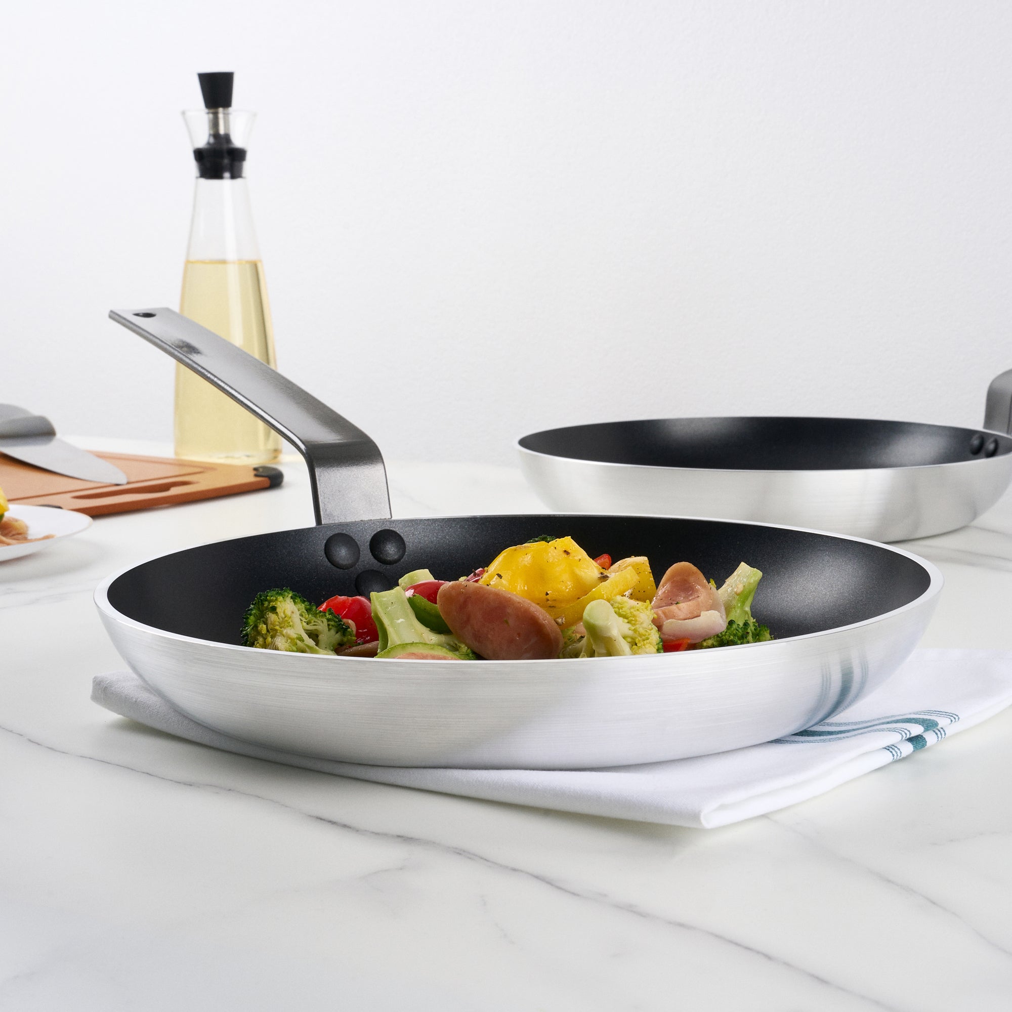 Met Lux Aluminum 13" Fry Pan - Non-Stick, Induction Ready, Heavy Duty - 1 count box
