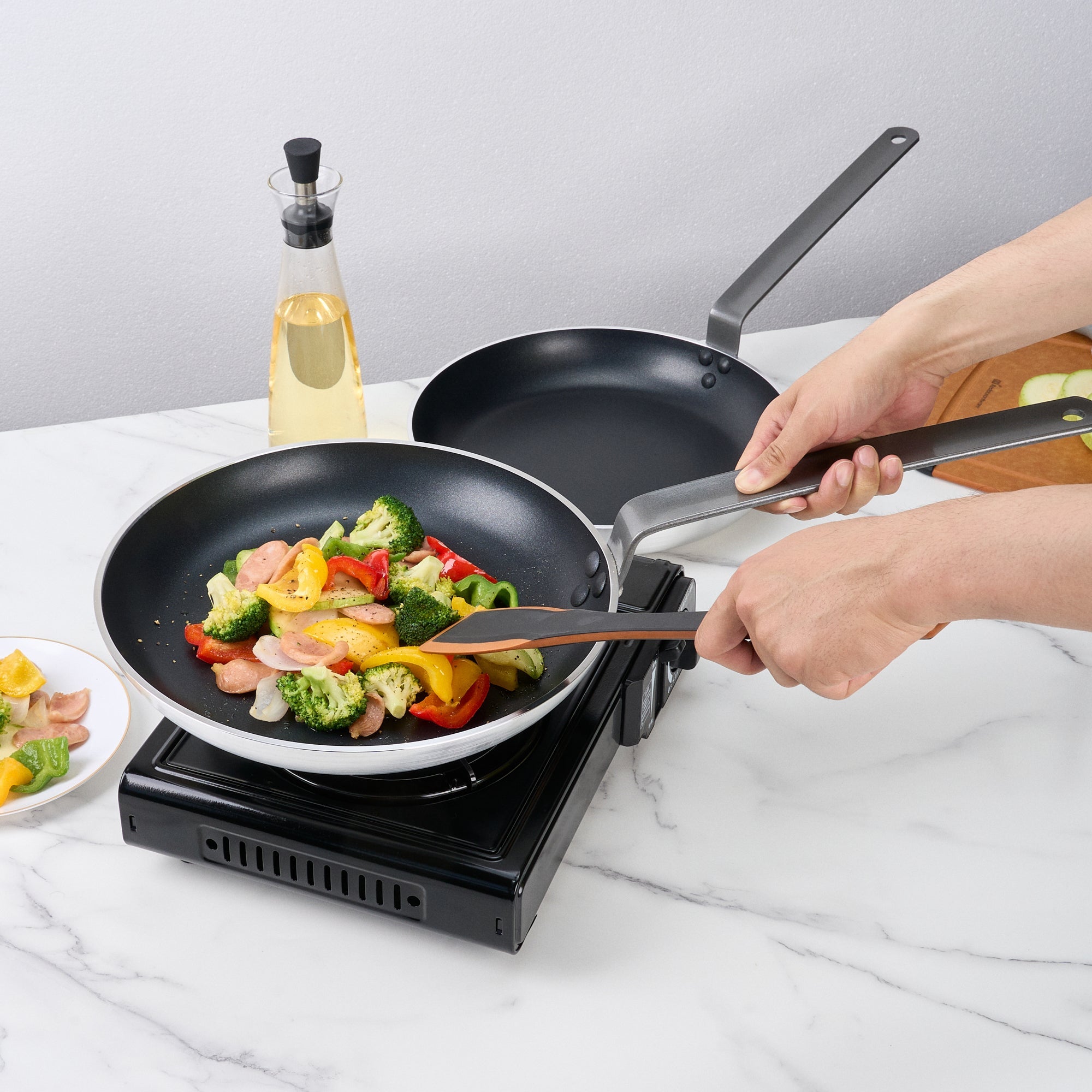 Met Lux Aluminum 13" Fry Pan - Non-Stick, Induction Ready, Heavy Duty - 6 count box