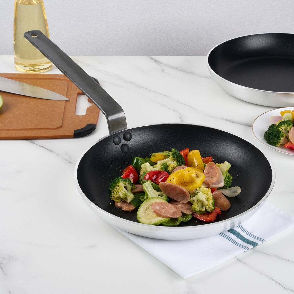 Met Lux Aluminum 13" Fry Pan - Non-Stick, Induction Ready, Heavy Duty - 6 count box