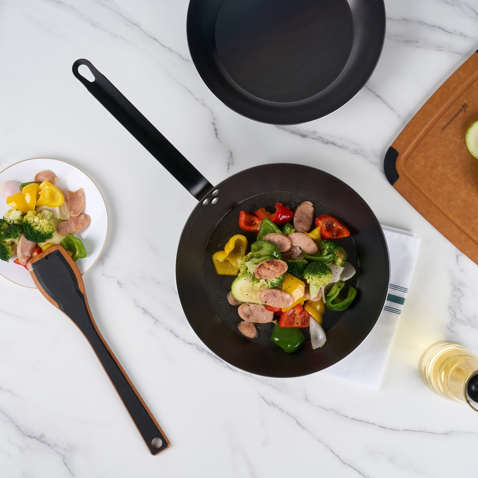 Met Lux Aluminum 13" Fry Pan - Non-Stick, Induction Ready, Heavy Duty - 6 count box