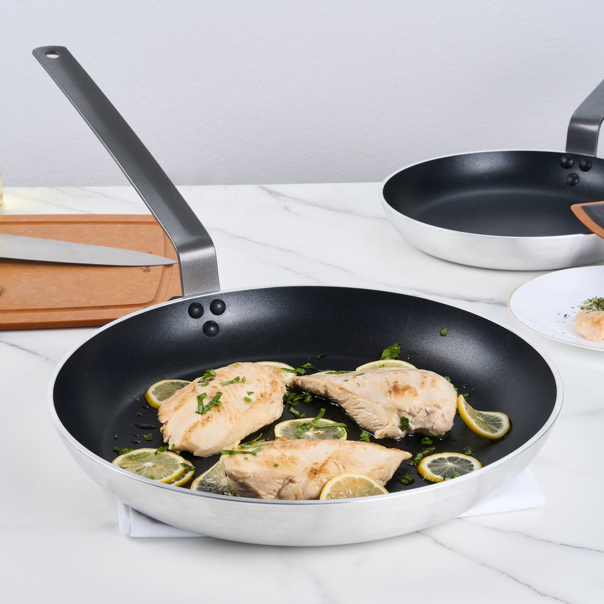 Met Lux Aluminum 14" Fry Pan - Non-Stick, Induction Ready, Heavy Duty - 1 count box