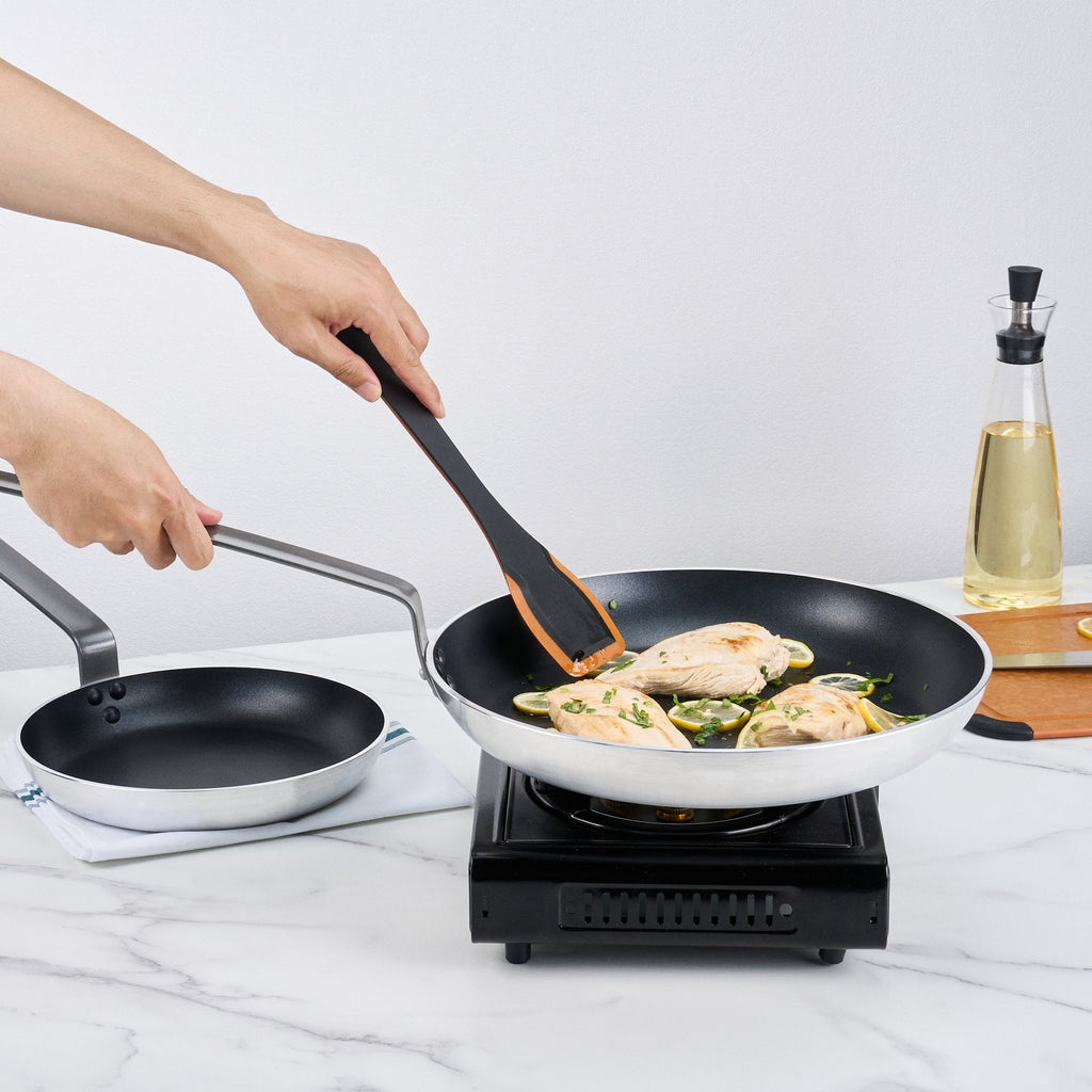 Met Lux Aluminum 14" Fry Pan - Non-Stick, Induction Ready, Heavy Duty - 1 count box