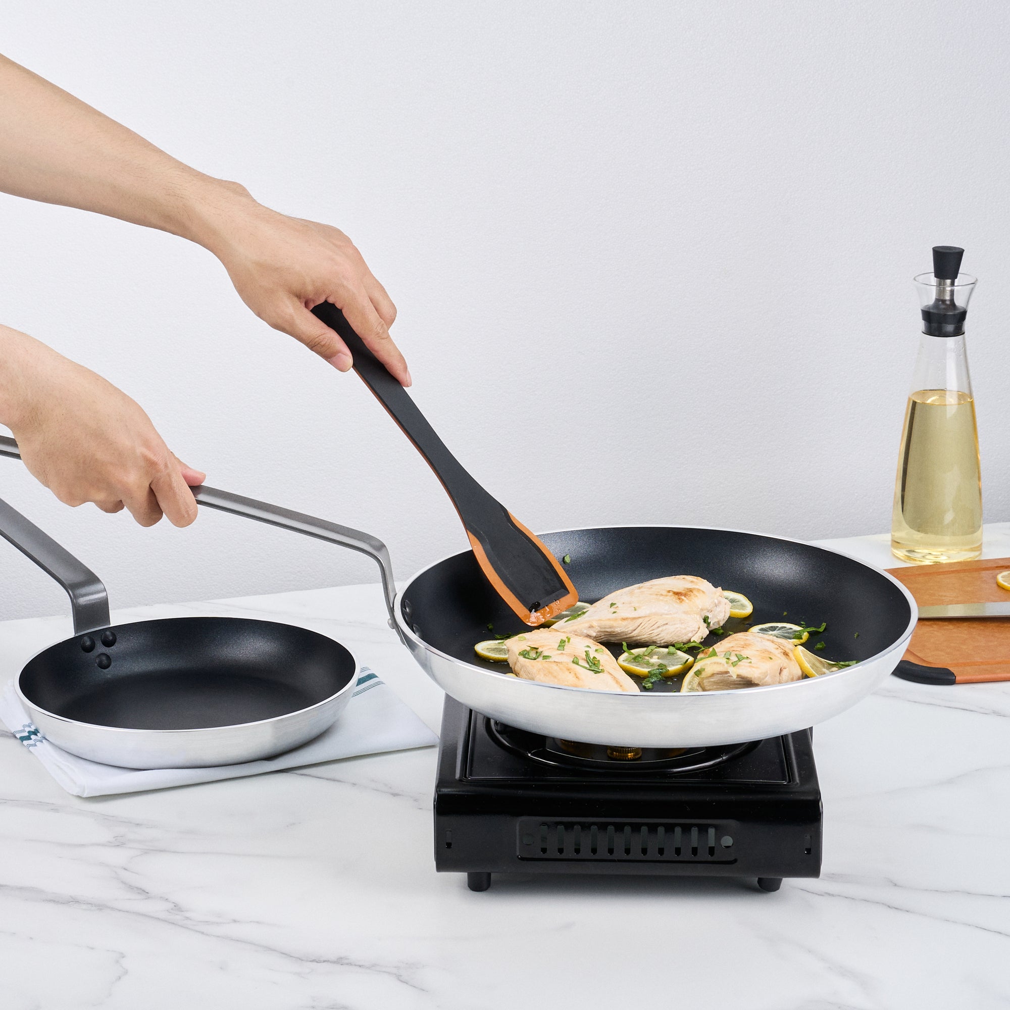 Met Lux Aluminum 14" Fry Pan - Non-Stick, Induction Ready, Heavy Duty - 1 count box