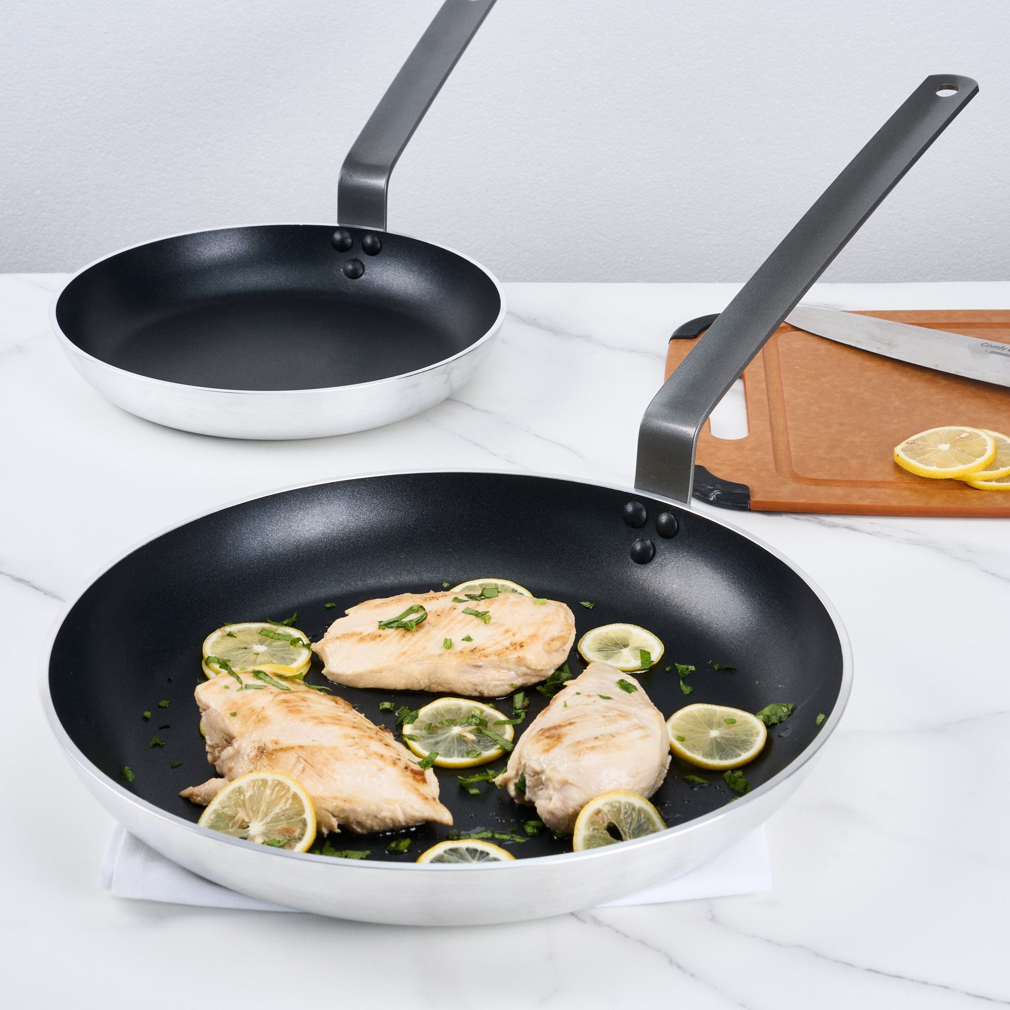 Met Lux Aluminum 14" Fry Pan - Non-Stick, Induction Ready, Heavy Duty - 1 count box
