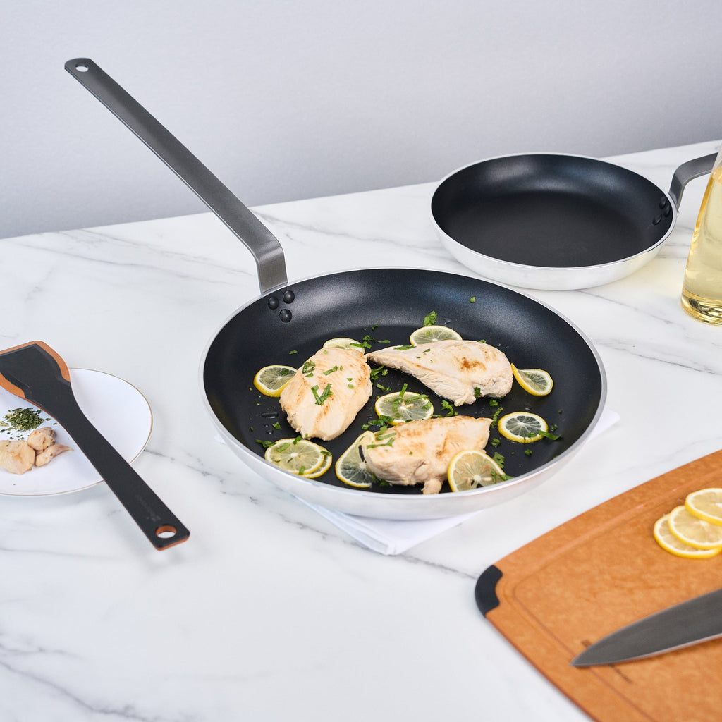 Met Lux Aluminum 14" Fry Pan - Non-Stick, Induction Ready, Heavy Duty - 6 count box