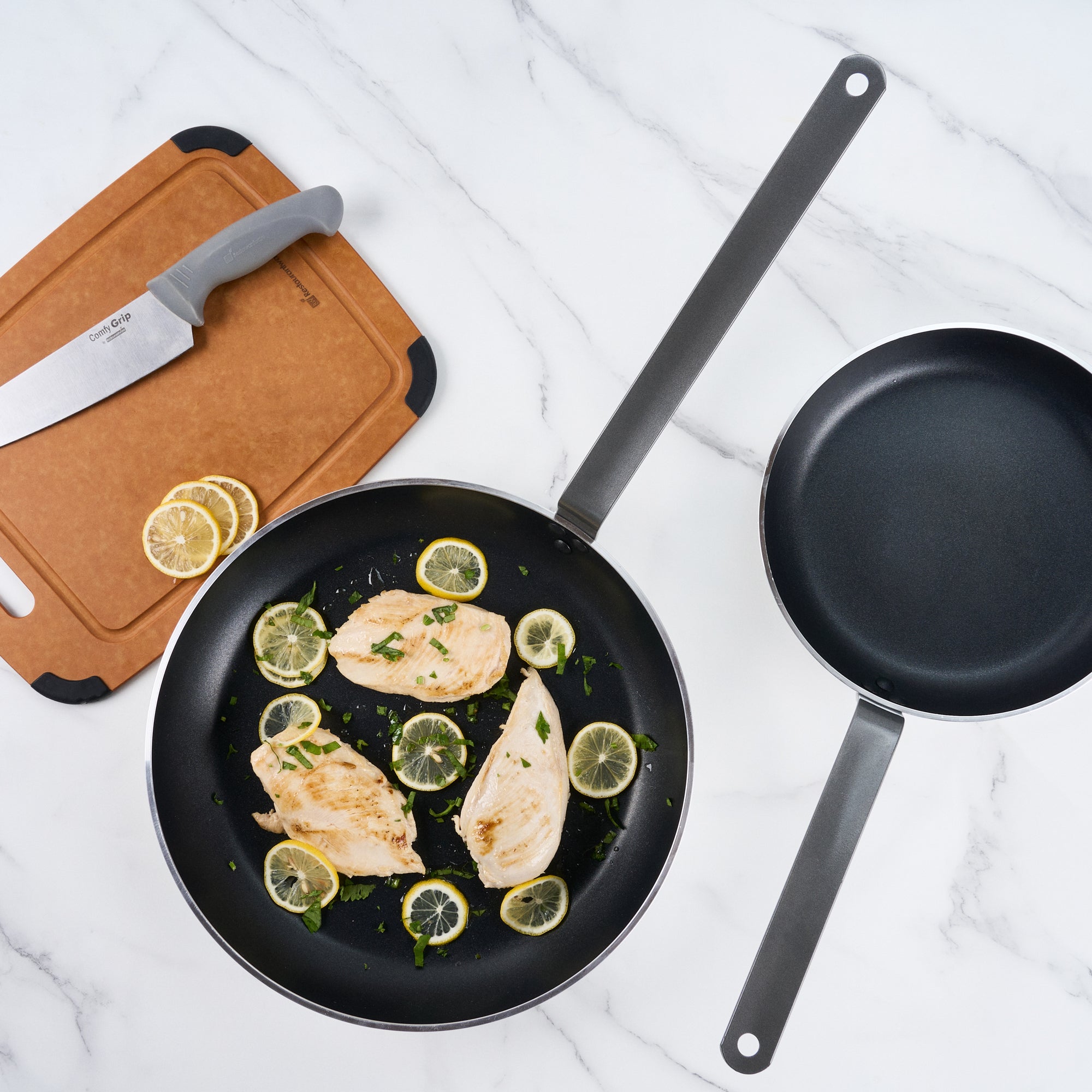 Met Lux Aluminum 14" Fry Pan - Non-Stick, Induction Ready, Heavy Duty - 6 count box
