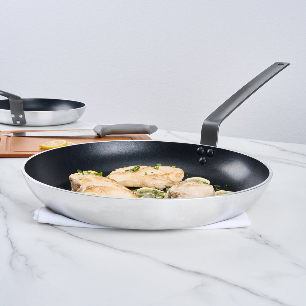 Met Lux Aluminum 14" Fry Pan - Non-Stick, Induction Ready, Heavy Duty - 6 count box