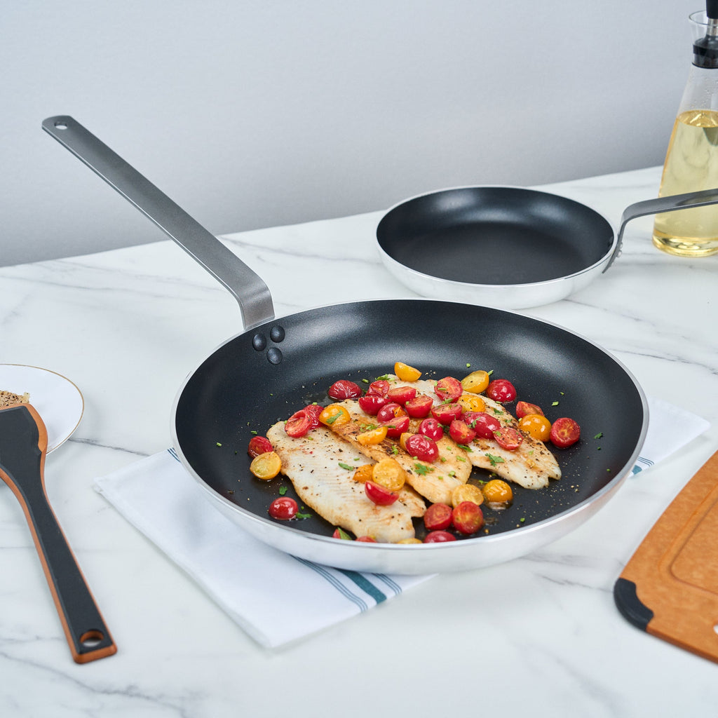 Met Lux Aluminum 16" Fry Pan - Non-Stick, Induction Ready, Heavy Duty - 6 count box