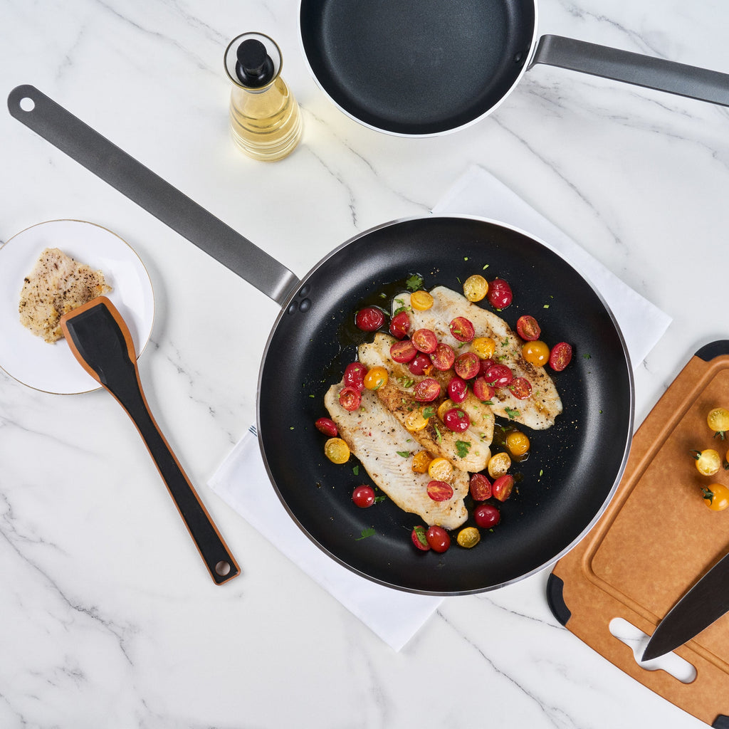 Met Lux Aluminum 16" Fry Pan - Non-Stick, Induction Ready, Heavy Duty - 6 count box