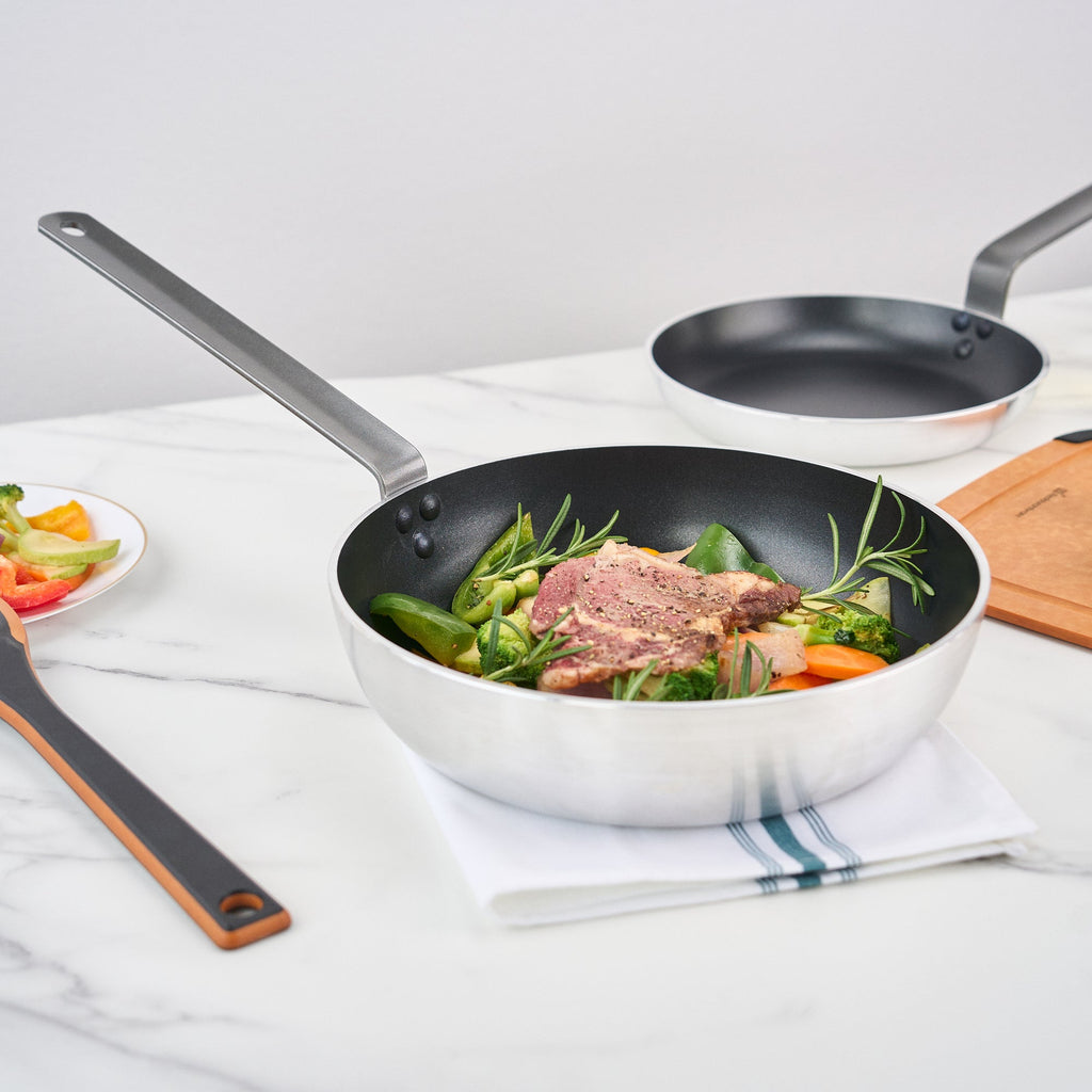 Met Lux Aluminum 11" Deep Fry Pan - Non-Stick, Induction Ready, Heavy Duty - 1 count box