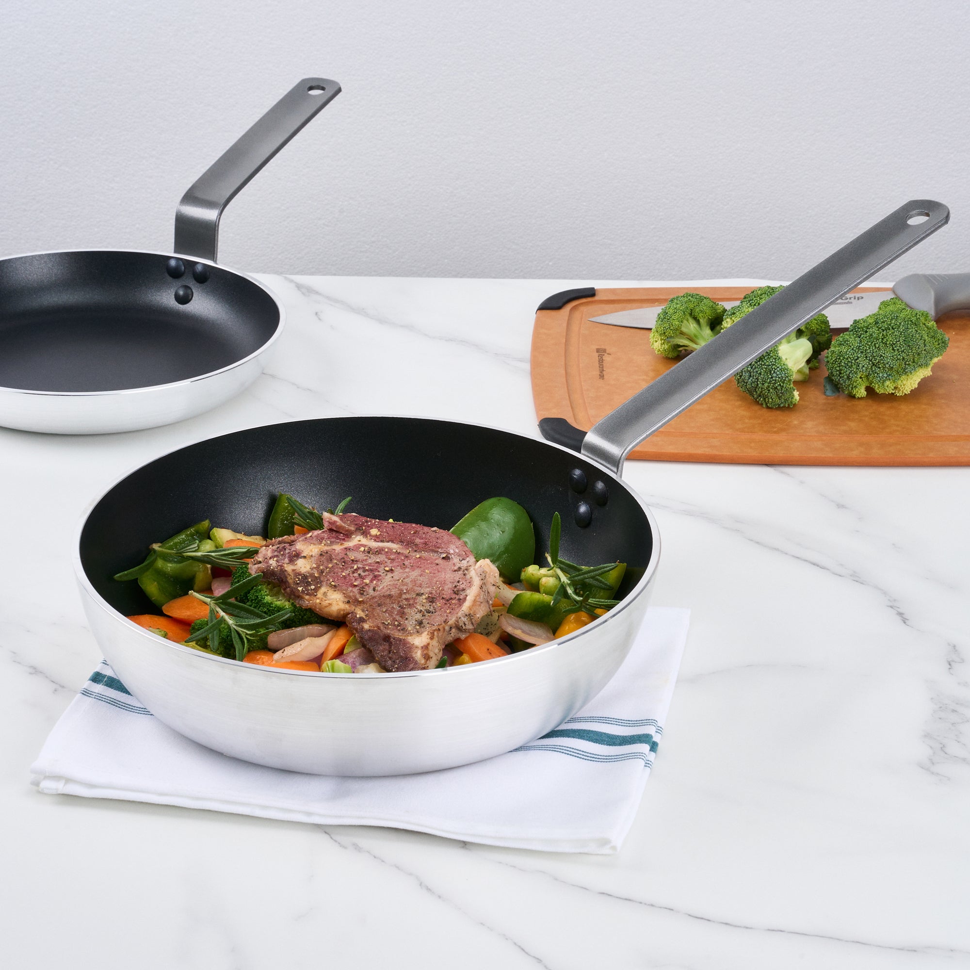 Met Lux Aluminum 11" Deep Fry Pan - Non-Stick, Induction Ready, Heavy Duty - 1 count box