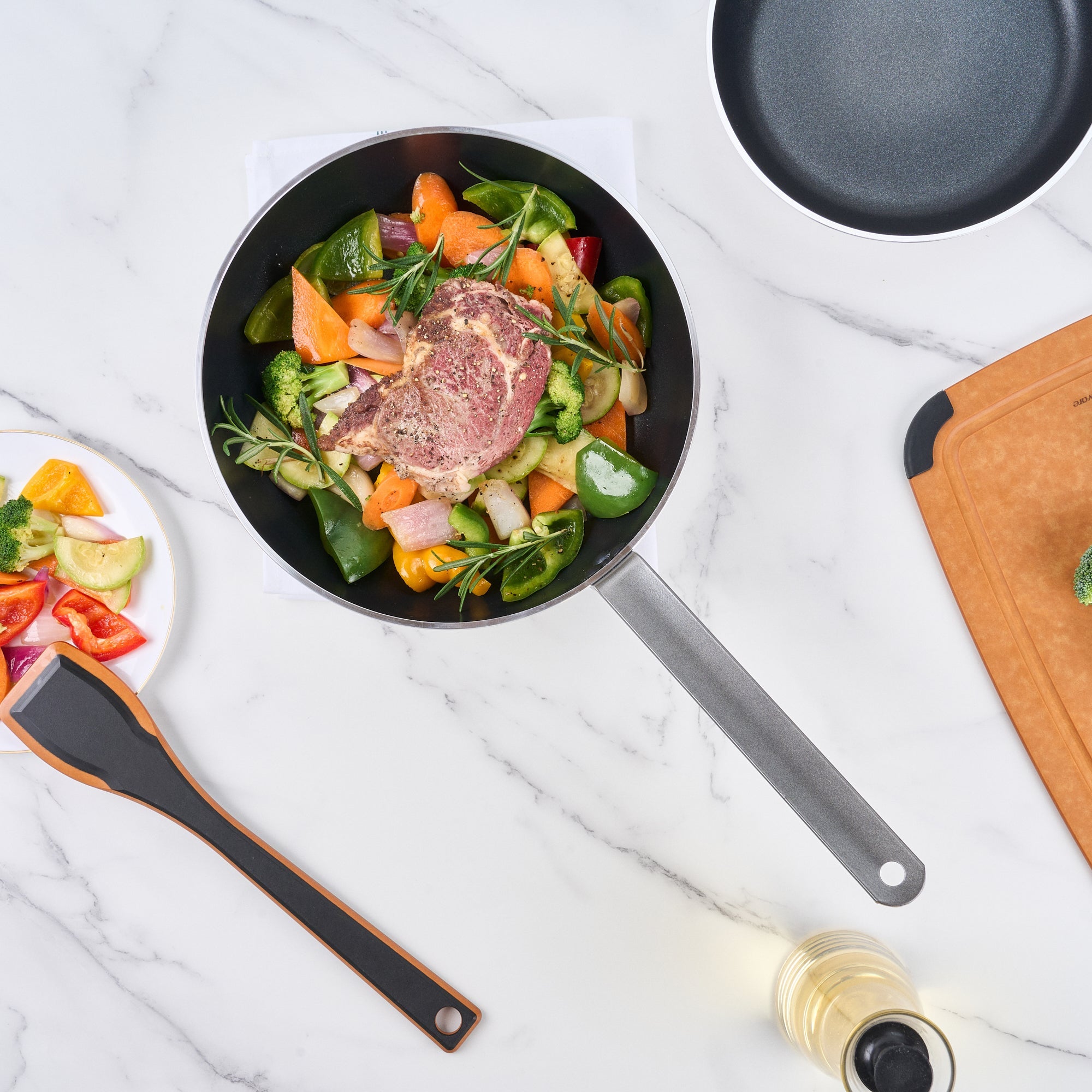 Met Lux Aluminum 11" Deep Fry Pan - Non-Stick, Induction Ready, Heavy Duty - 1 count box