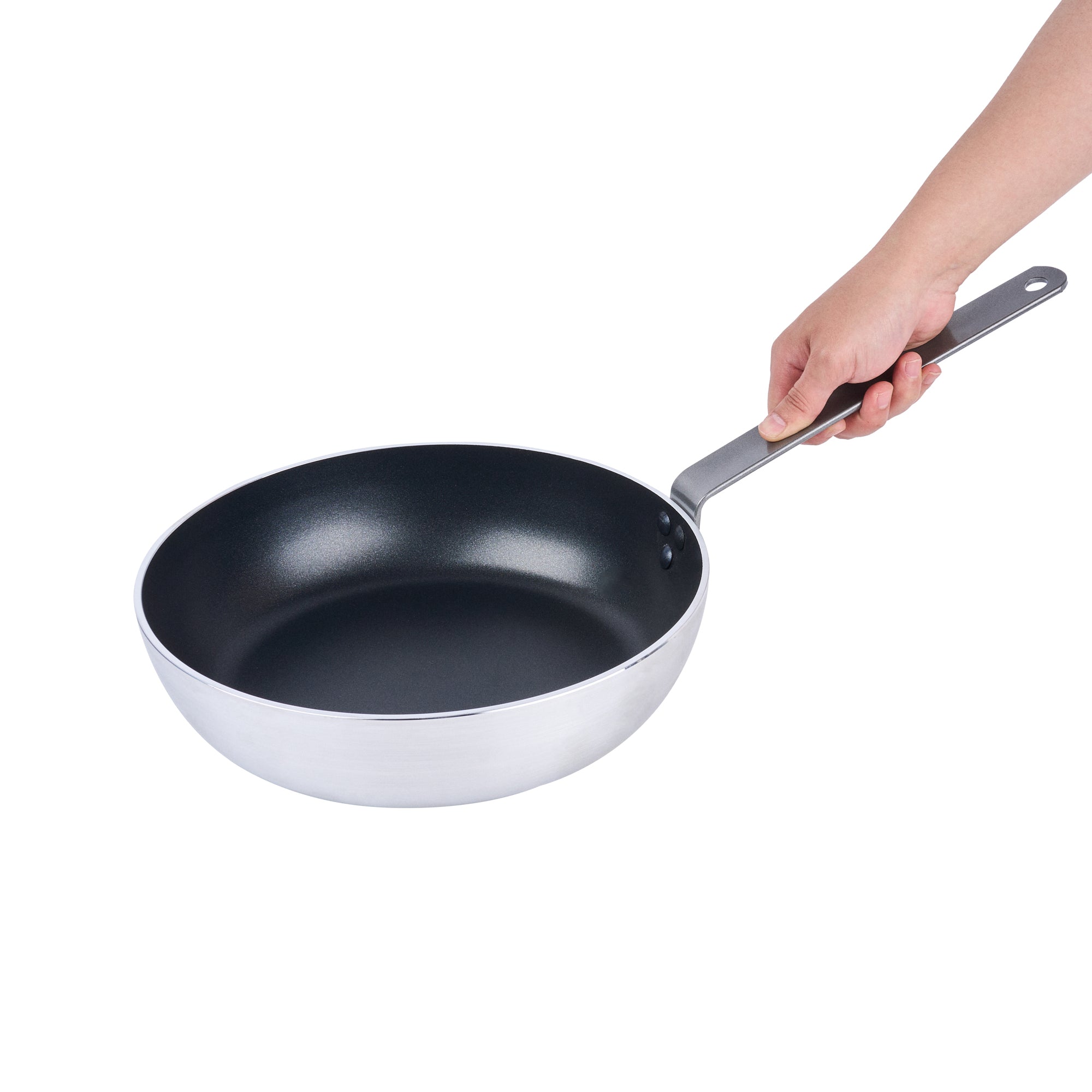 Met Lux Aluminum 11" Deep Fry Pan - Non-Stick, Induction Ready, Heavy Duty - 6 count box