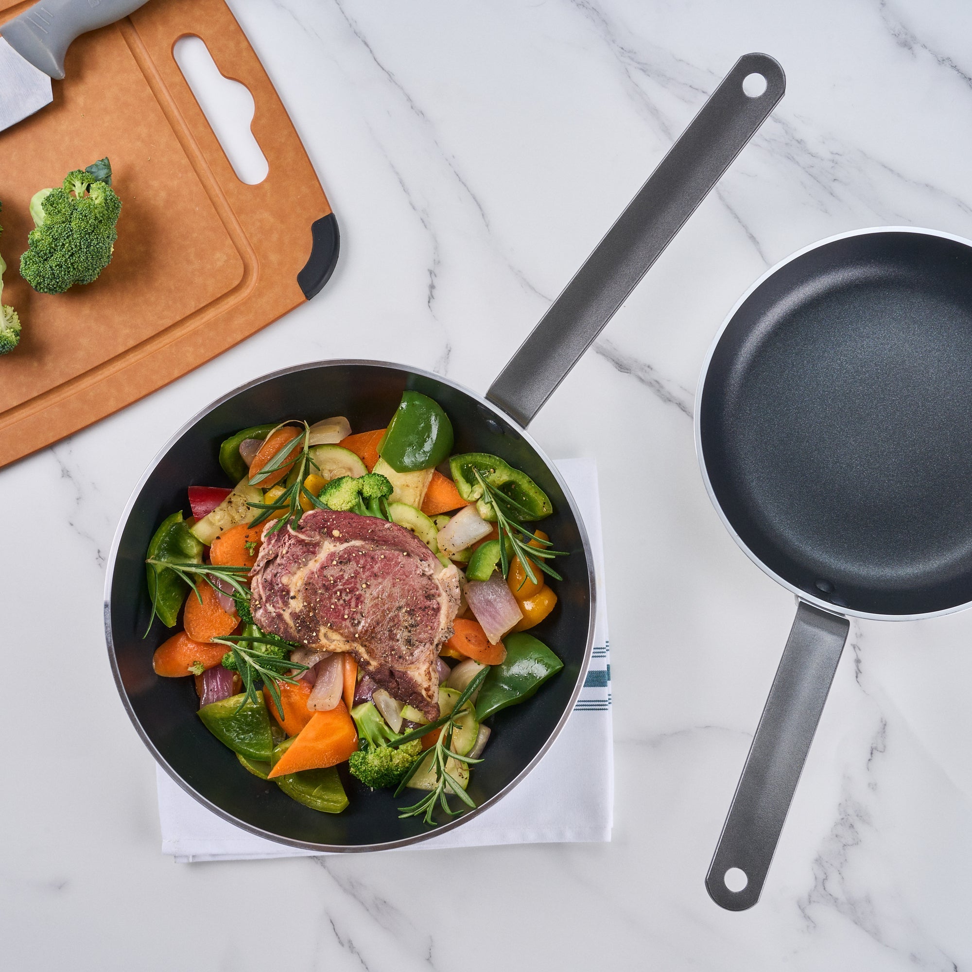 Met Lux Aluminum 11" Deep Fry Pan - Non-Stick, Induction Ready, Heavy Duty - 6 count box