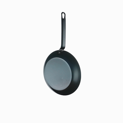 Met Lux Black Carbon Steel 9 1/2" Fry Pan - 6 count box