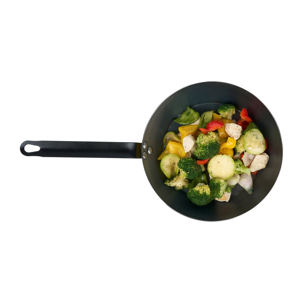 Met Lux Black Carbon Steel 10" Fry Pan - 6 count box