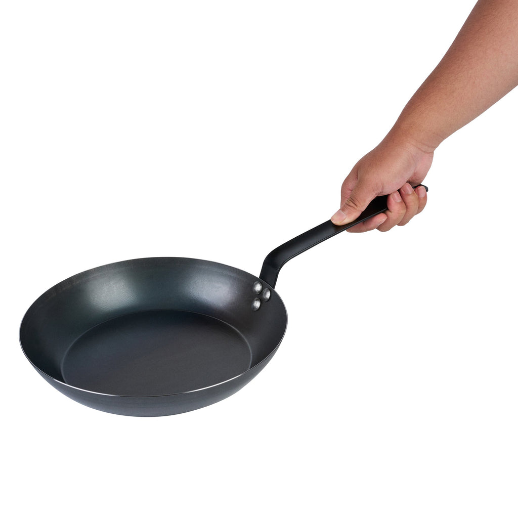 Met Lux Black Carbon Steel 11" Fry Pan - 6 count box