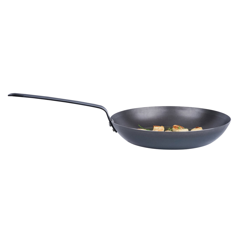 Met Lux Black Carbon Steel 11" Fry Pan - 6 count box