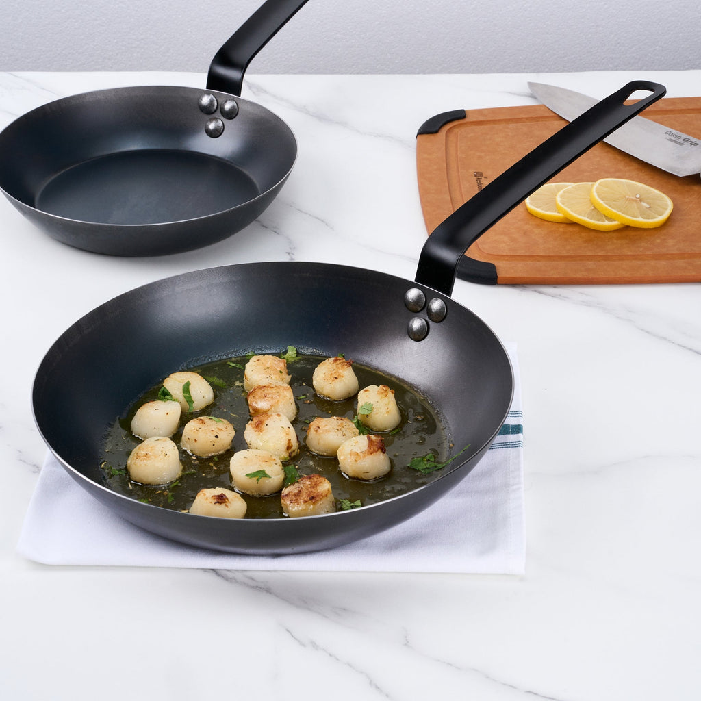 Met Lux Black Carbon Steel 11" Fry Pan - 6 count box