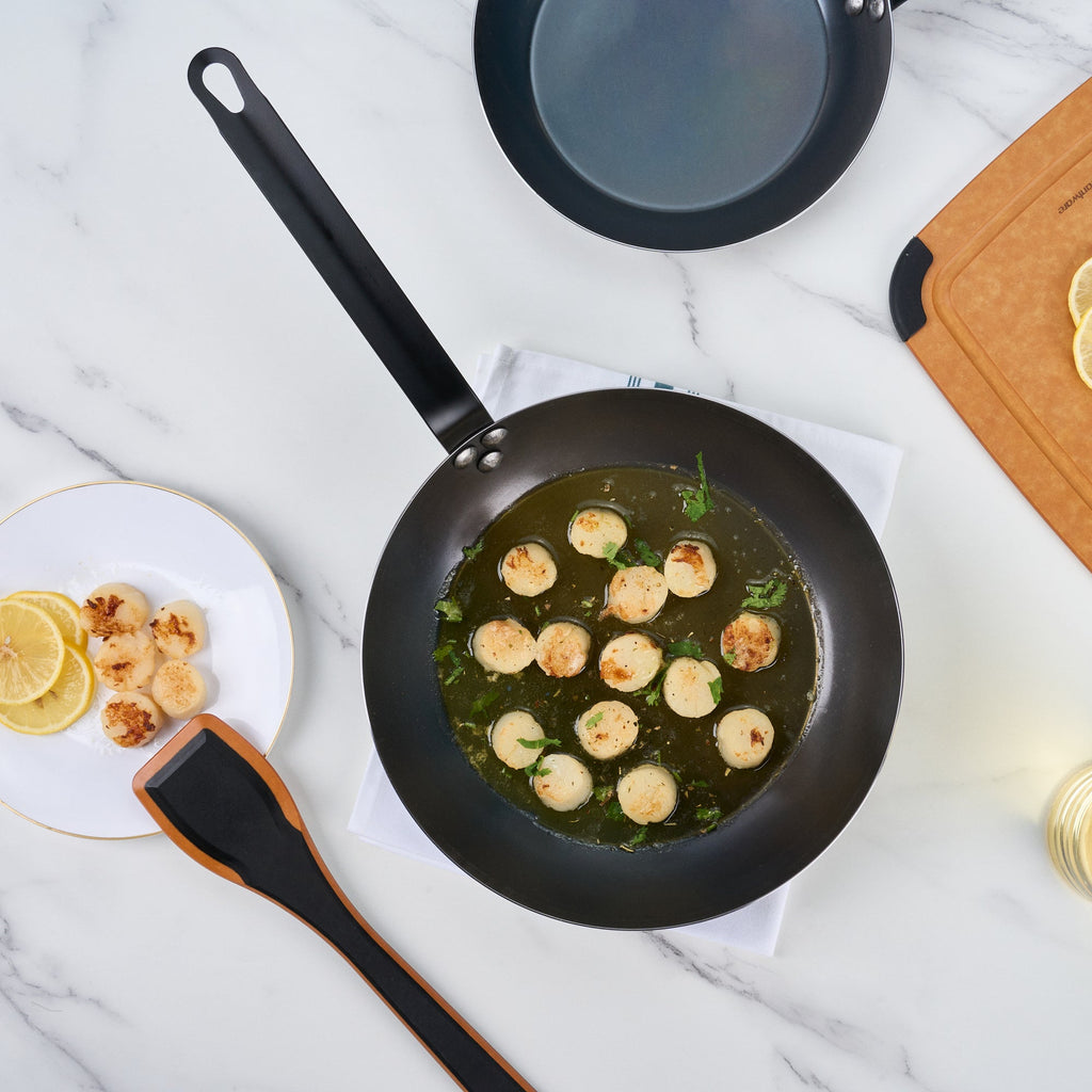 Met Lux Black Carbon Steel 11" Fry Pan - 6 count box