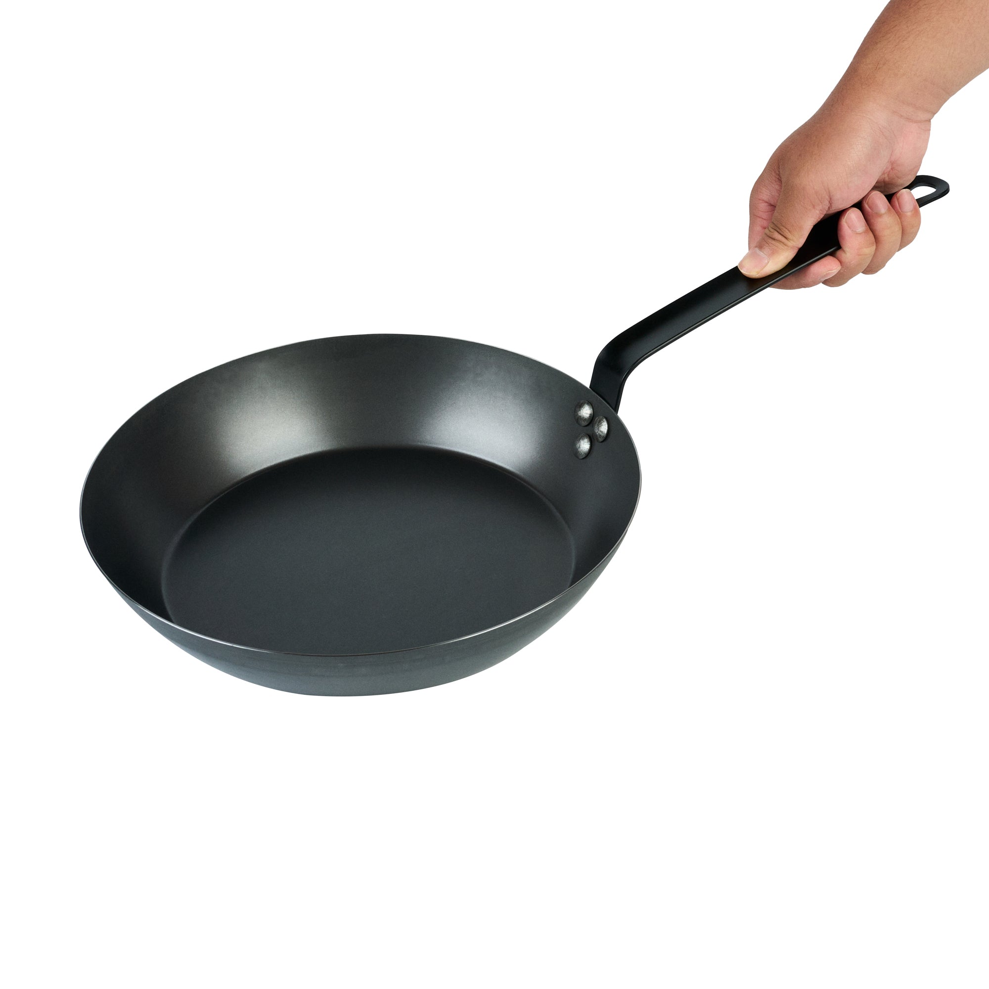 Met Lux Black Carbon Steel 12" Fry Pan - 6 count box
