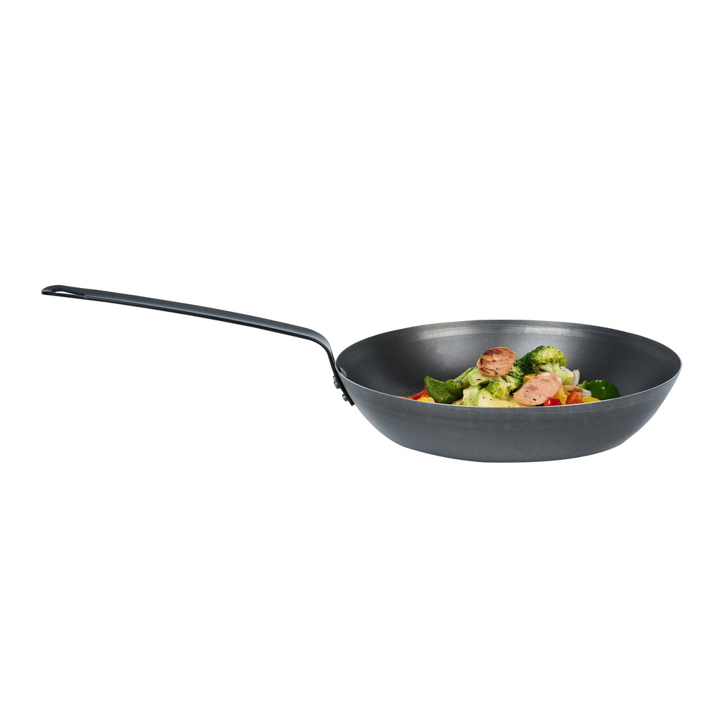 Met Lux Black Carbon Steel 12" Fry Pan - 6 count box
