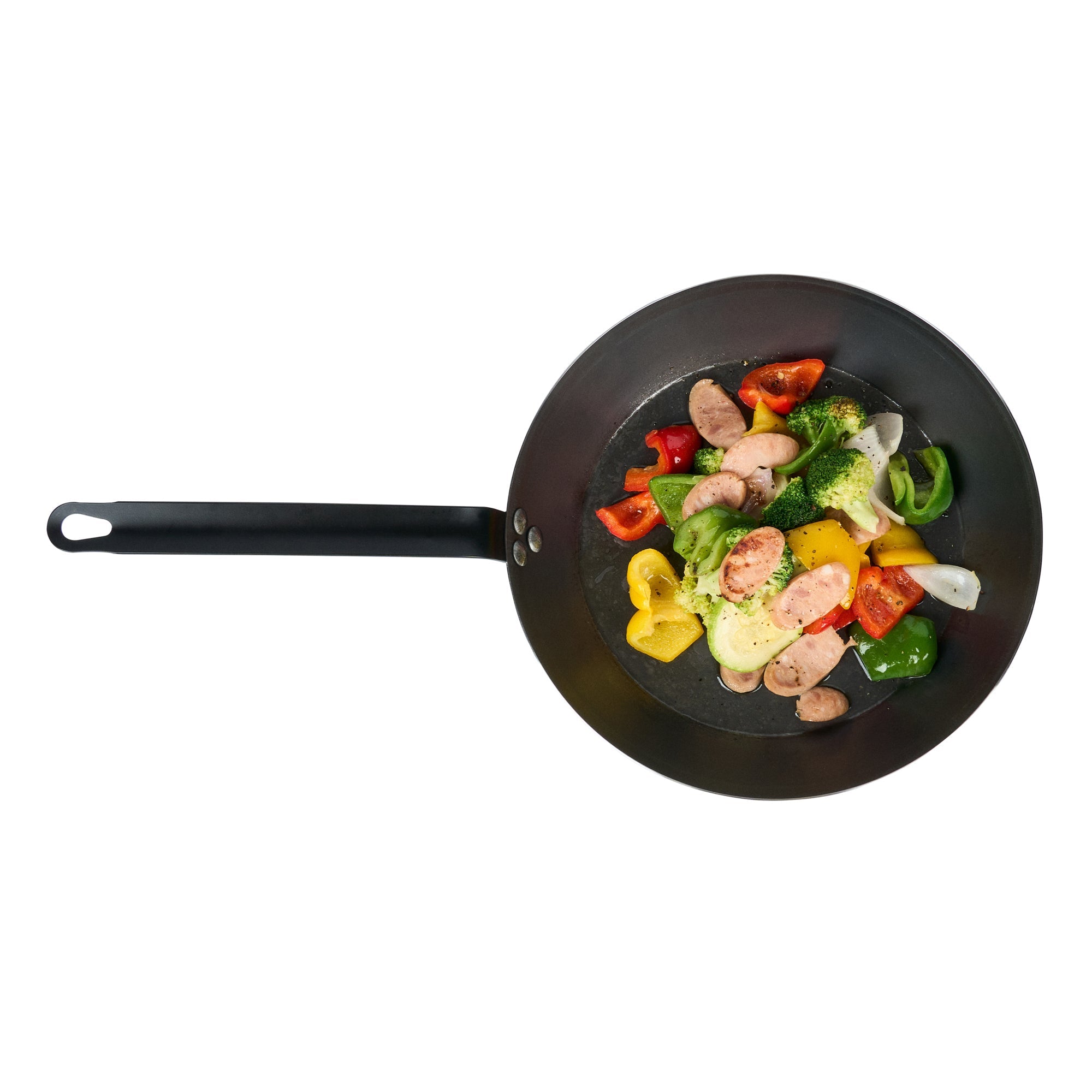Met Lux Black Carbon Steel 12" Fry Pan - 6 count box