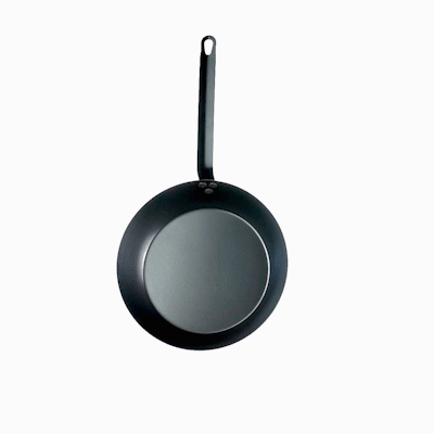 Met Lux Black Carbon Steel 12" Fry Pan - 6 count box