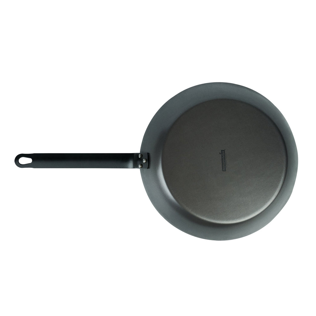 Met Lux Black Carbon Steel 12" Fry Pan - 6 count box