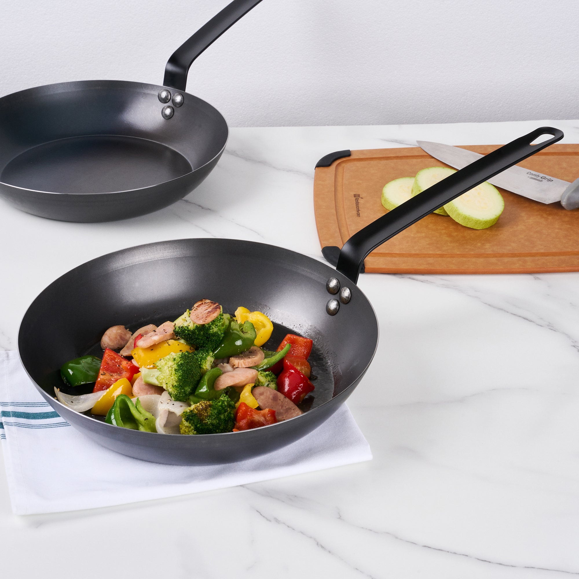 Met Lux Black Carbon Steel 12" Fry Pan - 6 count box
