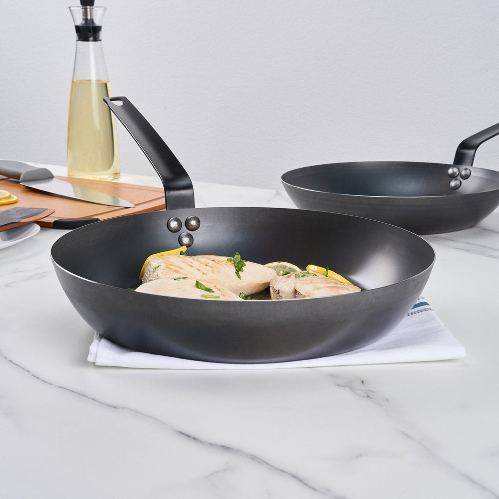 Met Lux Black Carbon Steel 13" Fry Pan - 1 count box