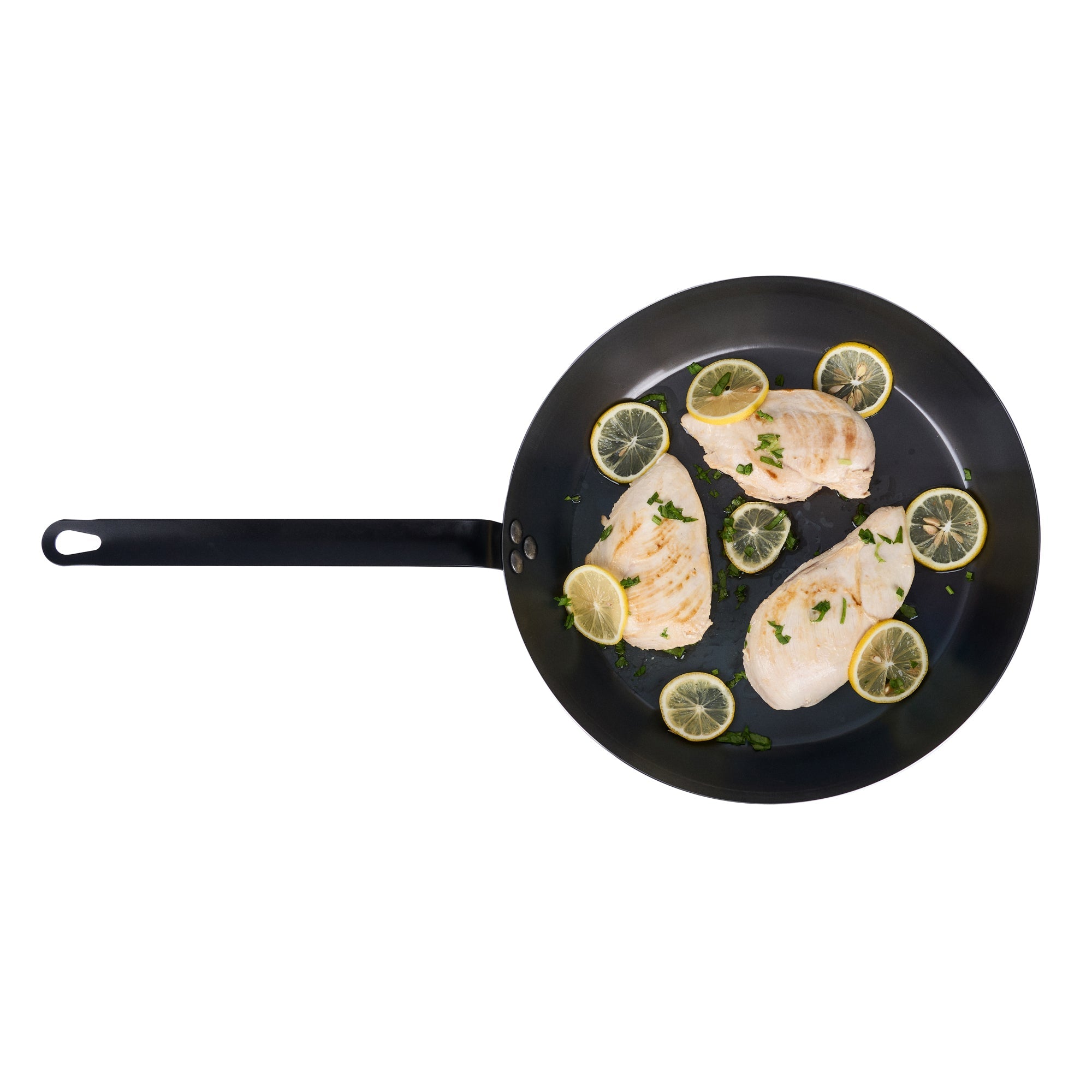 Met Lux Black Carbon Steel 13" Fry Pan - 6 count box