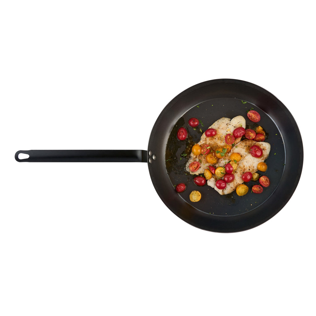 Met Lux Black Carbon Steel 14" Fry Pan - 1 count box