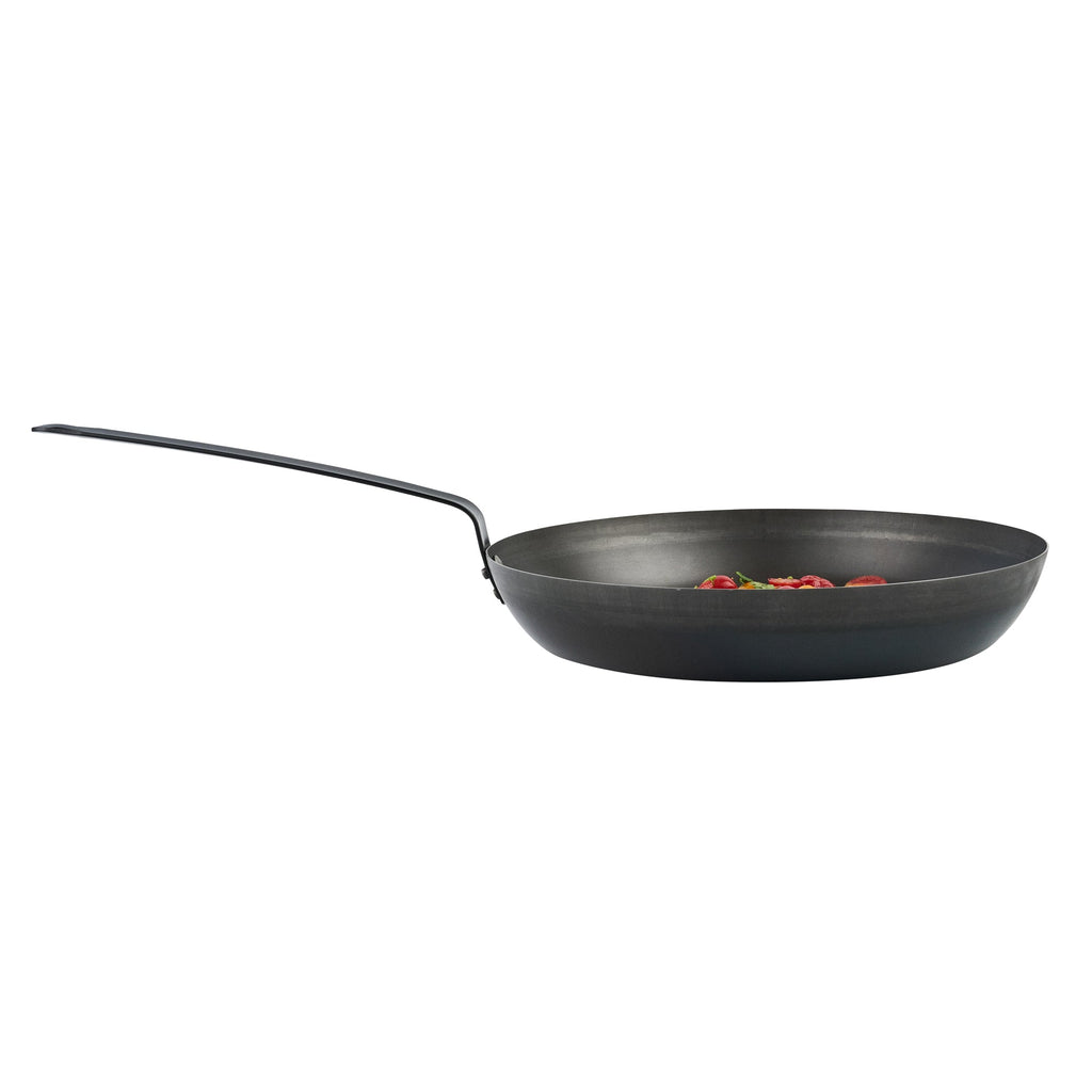 Met Lux Black Carbon Steel 14" Fry Pan - 6 count box