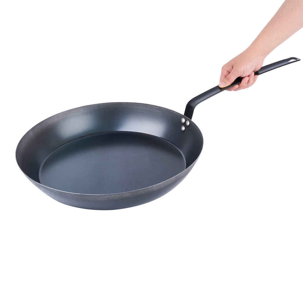 Met Lux Black Carbon Steel 16" Fry Pan - 6 count box
