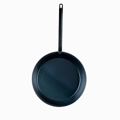 Met Lux Black Carbon Steel 16" Fry Pan - 6 count box